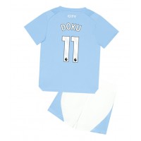 Manchester City Jeremy Doku #11 Hemmadräkt Barn 2023-24 Kortärmad (+ Korta byxor)